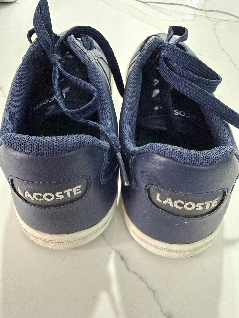 Lacoste Men's Navy and White Low-Top Sneakers
